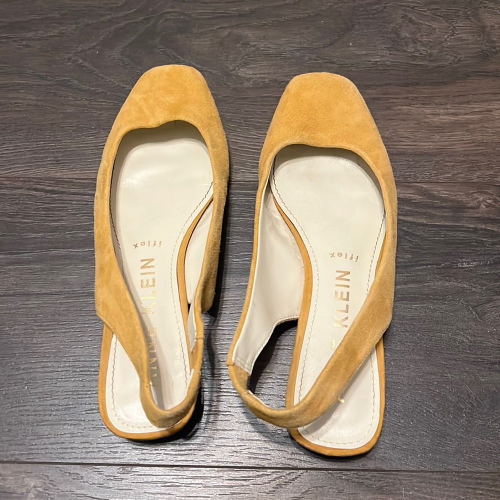 Anne Klein yellow suede flats